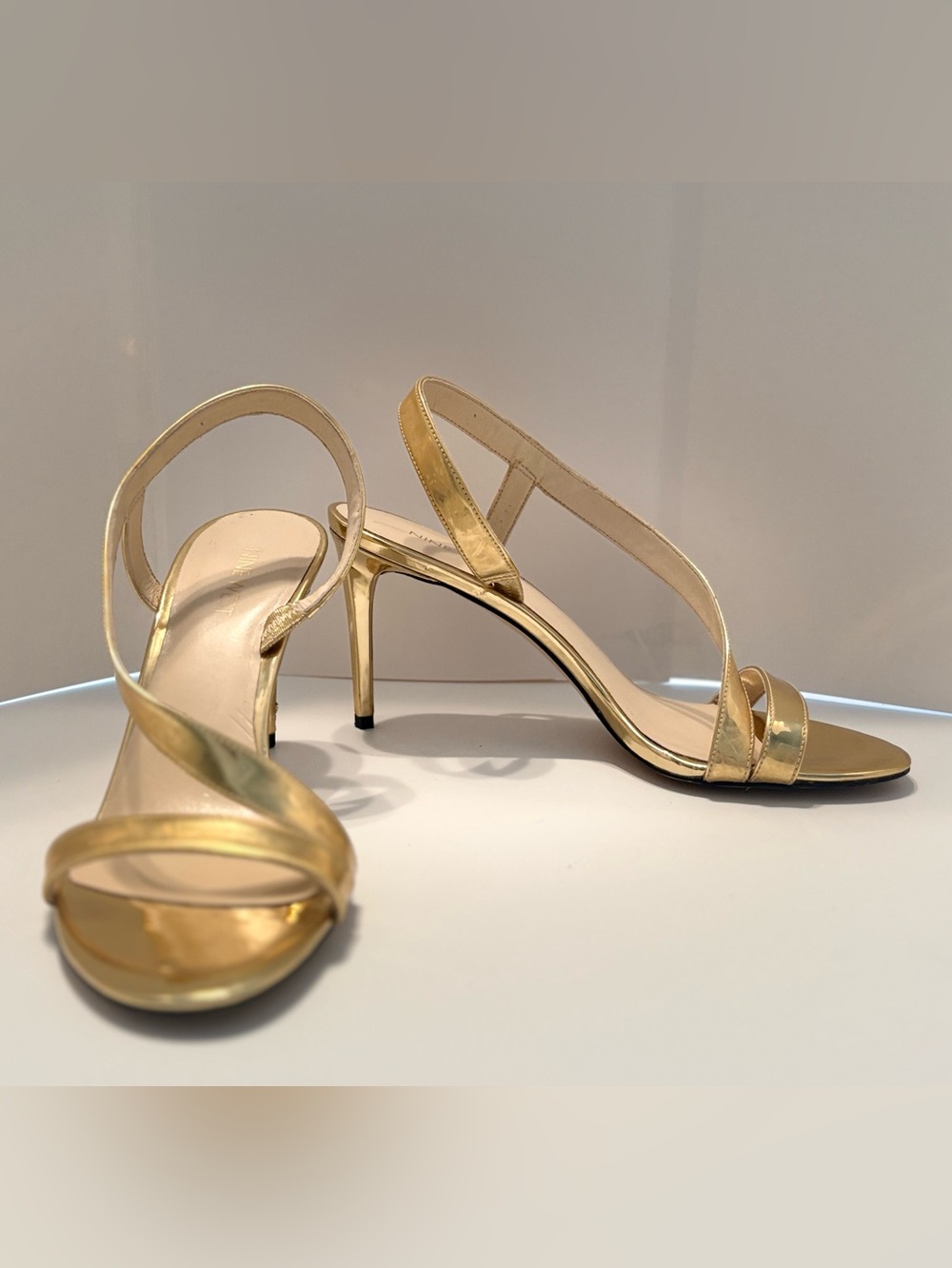 Nine West Gold Strappy Slingback Heels